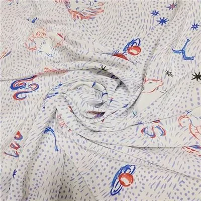 Tela de raió estampada digital