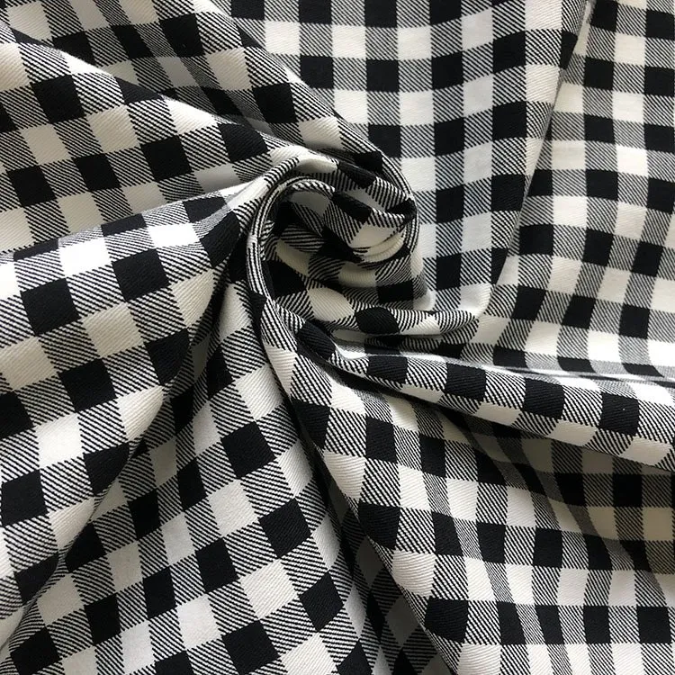 Tela de fil elàstic de gelosia en blanc i negre