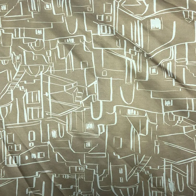 Teixits de roba d'estampació de raió i setí folrat