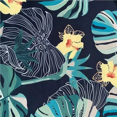 Teixit d'estampat hawaià al costat del pati