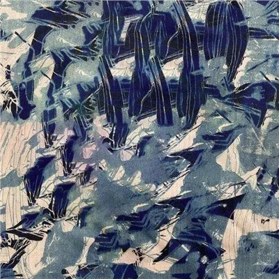 Tela Floral Impressionisme Turquesa